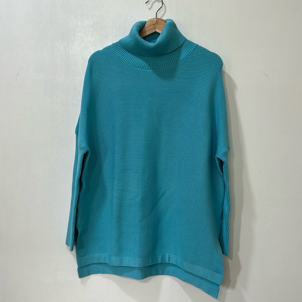 LILLISURY WOMENS RIBBED TURTLENECK SWEATER BABYBLUE Sz MD NEW